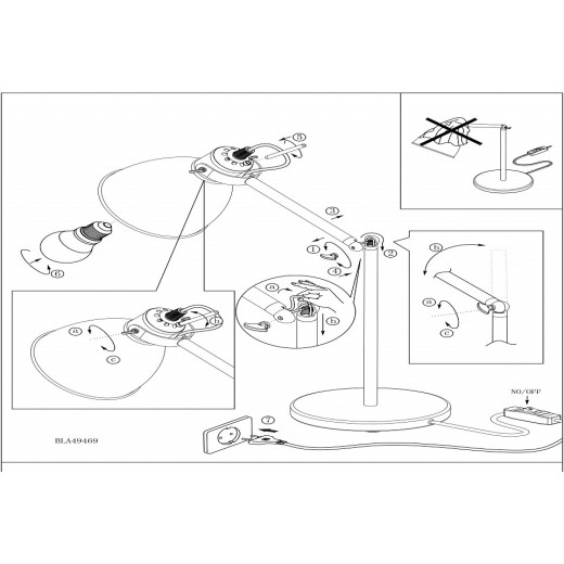 Настольная лампа офисная Eglo ПРОМО Priddy 49469