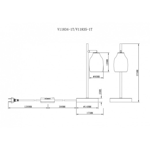 Настольная лампа офисная Moderli Adalina V11835-1T