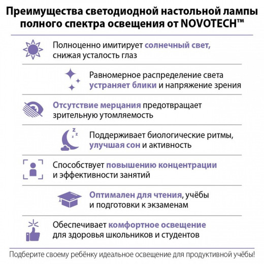 Настольная лампа офисная Novotech LEDO 359968