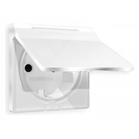 Накладка для розетки влагозащищенной с заземлением и со шторками с крышкой Ambrella Volt Quant AP1080