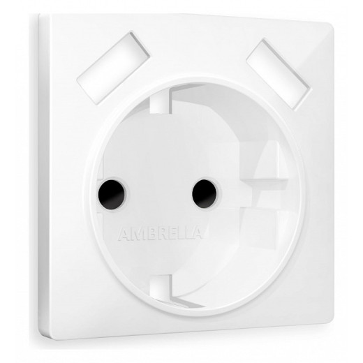 Накладка для розетки с заземлением и со шторками и 2хUSB type A Ambrella Volt Quant AP1090