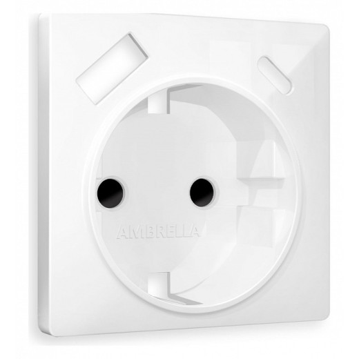 Накладка для розетки с заземлением и со шторками и 2хUSB type A и C Ambrella Volt Quant AP1100