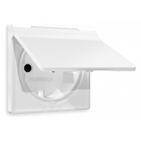 Накладка для розетки влагозащищенной с заземлением и со шторками с крышкой Ambrella Volt Quant AP1280