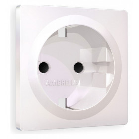 Накладка для розетки с заземлением и со шторками Ambrella Volt Quant AP2070