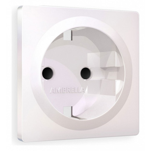 Накладка для розетки с заземлением и со шторками Ambrella Volt Quant AP2070