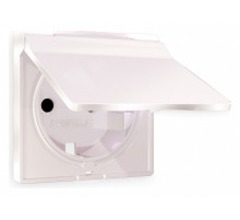 Накладка для розетки влагозащищенной с заземлением и со шторками с крышкой Ambrella Volt Quant AP2080