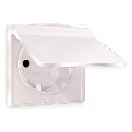 Накладка для розетки влагозащищенной с заземлением и со шторками с крышкой Ambrella Volt Quant AP2080