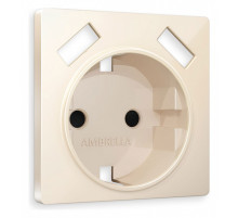 Накладка для розетки с заземлением и со шторками и 2хUSB type A Ambrella Volt Quant AP3090