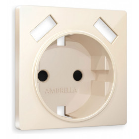 Накладка для розетки с заземлением и со шторками и 2хUSB type A Ambrella Volt Quant AP3090