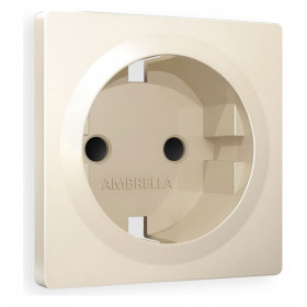 Накладка для розетки с заземлением и со шторками Ambrella Volt Quant AP3270