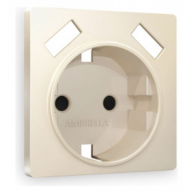 Накладка для розетки с заземлением и со шторками и 2хUSB type A Ambrella Volt Quant AP3290