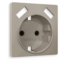 Накладка для розетки с заземлением и со шторками и 2хUSB type A Ambrella Volt Quant AP3690