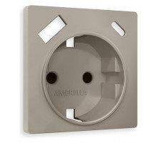 Накладка для розетки с заземлением и со шторками и 2хUSB type A и C Ambrella Volt Quant AP3700