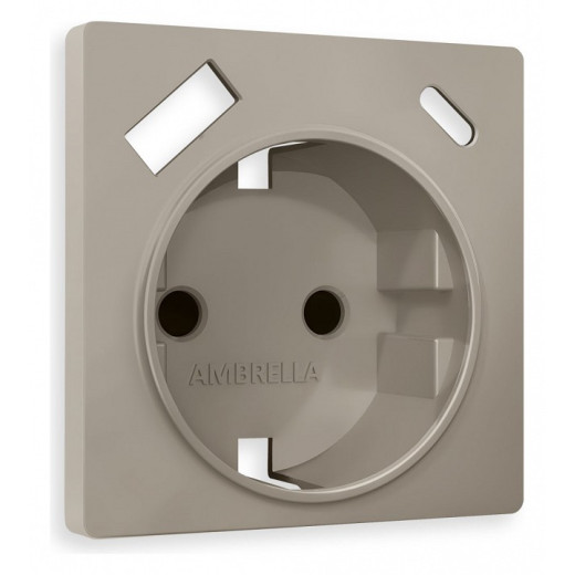 Накладка для розетки с заземлением и со шторками и 2хUSB type A и C Ambrella Volt Quant AP3700