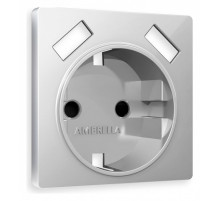 Накладка для розетки с заземлением и со шторками и 2хUSB type A Ambrella Volt Quant AP4090