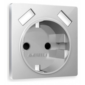 Накладка для розетки с заземлением и со шторками и 2хUSB type A Ambrella Volt Quant AP4090