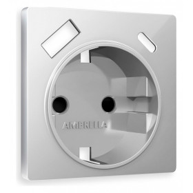 Накладка для розетки с заземлением и со шторками и 2хUSB type A и C Ambrella Volt Quant AP4100