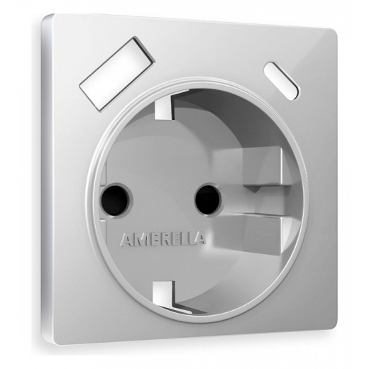 Накладка для розетки с заземлением и со шторками и 2хUSB type A и C Ambrella Volt Quant AP4100