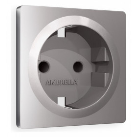 Накладка для розетки с заземлением и со шторками Ambrella Volt Quant AP5070