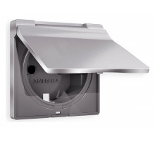 Накладка для розетки влагозащищенной с заземлением и со шторками с крышкой Ambrella Volt Quant AP5080