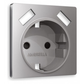 Накладка для розетки с заземлением и со шторками и 2хUSB type A Ambrella Volt Quant AP5090
