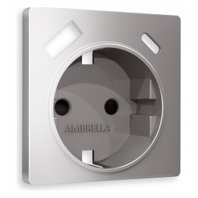 Накладка для розетки с заземлением и со шторками и 2хUSB type A и C Ambrella Volt Quant AP5100