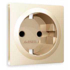 Накладка для розетки с заземлением и со шторками Ambrella Volt Quant AP6070