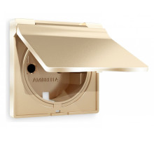 Накладка для розетки влагозащищенной с заземлением и со шторками с крышкой Ambrella Volt Quant AP6080