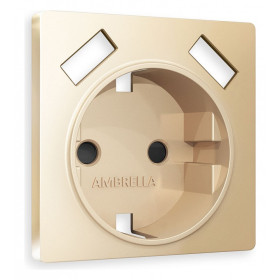 Накладка для розетки с заземлением и со шторками и 2хUSB type A Ambrella Volt Quant AP6090