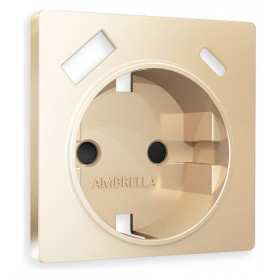 Накладка для розетки с заземлением и со шторками и 2хUSB type A и C Ambrella Volt Quant AP6100