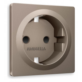 Накладка для розетки с заземлением и со шторками Ambrella Volt Quant AP6370