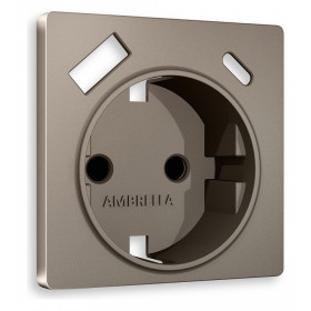Накладка для розетки с заземлением и со шторками и 2хUSB type A и C Ambrella Volt Quant AP6400