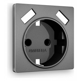 Накладка для розетки с заземлением и со шторками и 2хUSB type A Ambrella Volt Quant AP6590
