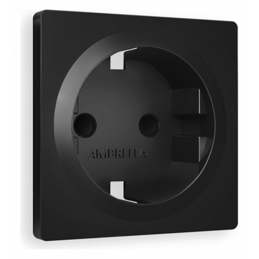 Накладка для розетки с заземлением и со шторками Ambrella Volt Quant AP8070
