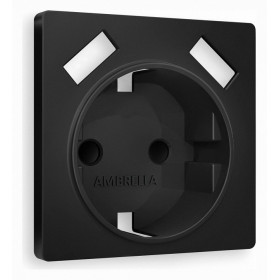 Накладка для розетки с заземлением и со шторками и 2хUSB type A Ambrella Volt Quant AP8090