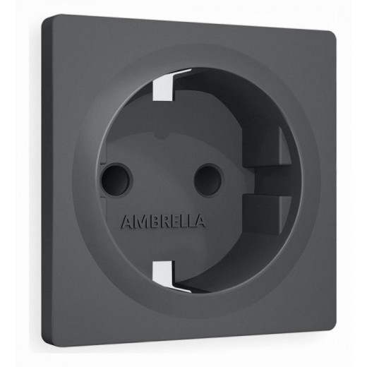 Накладка для розетки с заземлением и со шторками Ambrella Volt Quant AP9070