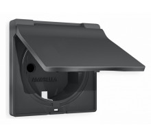 Накладка для розетки влагозащищенной с заземлением и со шторками с крышкой Ambrella Volt Quant AP9080