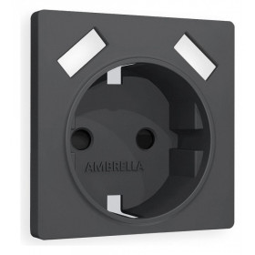 Накладка для розетки с заземлением и со шторками и 2хUSB type A Ambrella Volt Quant AP9090
