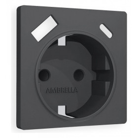 Накладка для розетки с заземлением и со шторками и 2хUSB type A и C Ambrella Volt Quant AP9100