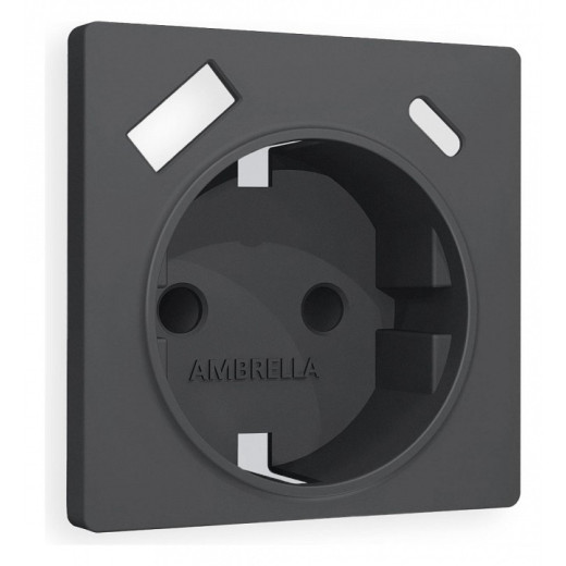 Накладка для розетки с заземлением и со шторками и 2хUSB type A и C Ambrella Volt Quant AP9100