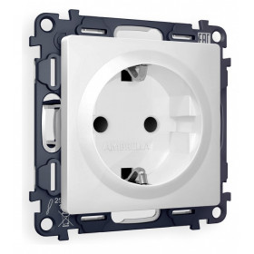 Розетка с заземлением и со шторкой, без рамки Ambrella Volt Quant MA107010