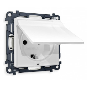 Розетка с заземлением и со шторкой, без рамки с крышкой Ambrella Volt Quant MA108010