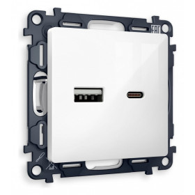 Розетка 2хUSB type A и C без рамки Ambrella Volt Quant MA111010