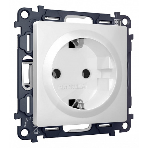Розетка с заземлением, без рамки Ambrella Volt Quant MA126010