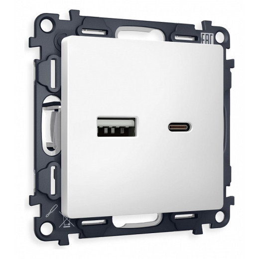 Розетка 2хUSB type A и C без рамки Ambrella Volt Quant MA131010