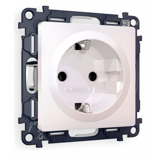 Розетка с заземлением, без рамки Ambrella Volt Quant MA206010