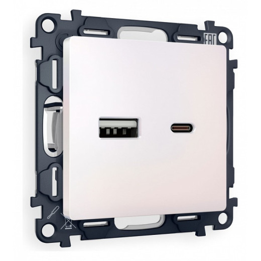 Розетка 2хUSB type A и C без рамки Ambrella Volt Quant MA211010