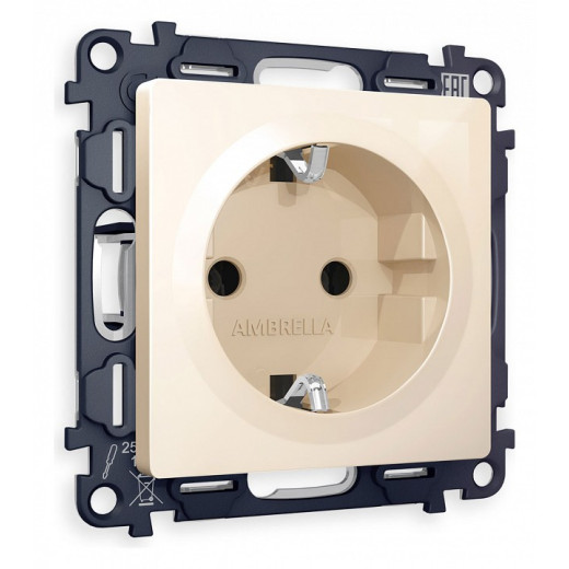Розетка с заземлением, без рамки Ambrella Volt Quant MA306010