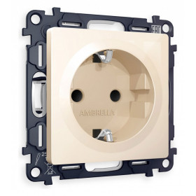 Розетка с заземлением и со шторкой, без рамки Ambrella Volt Quant MA307010