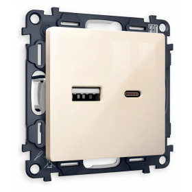 Розетка 2хUSB type A и C без рамки Ambrella Volt Quant MA311010